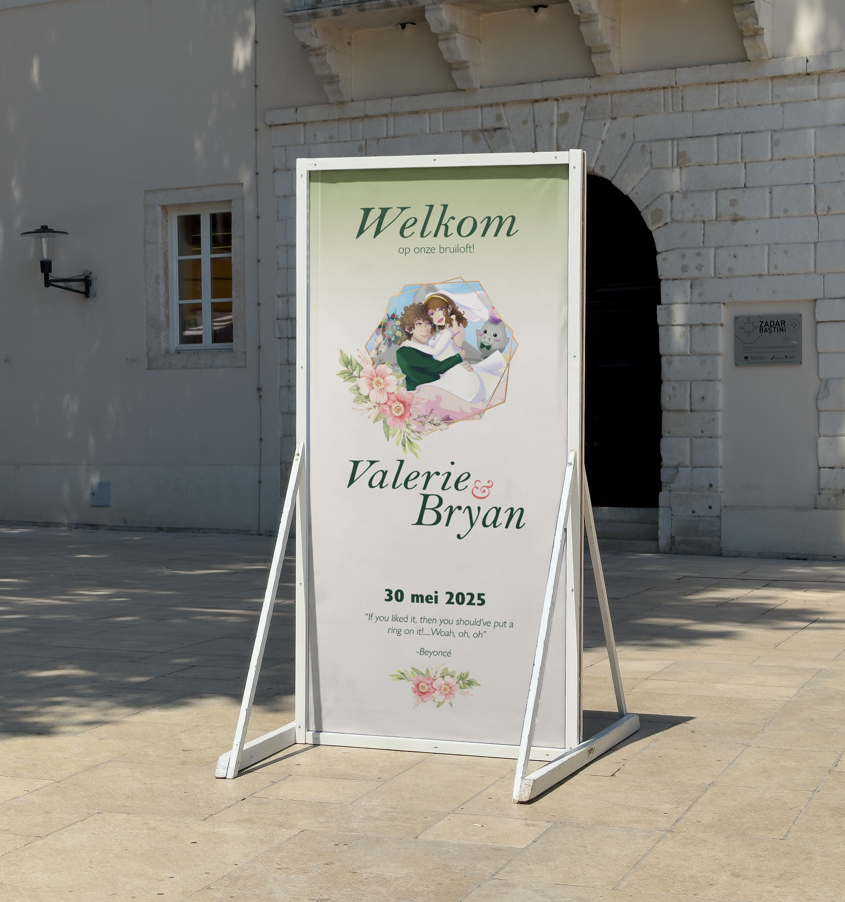 Welkomstbanner bruiloft